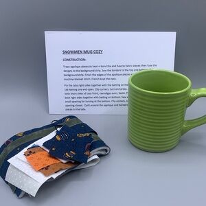 Snowman Mug Cozy Fabric Quilt Craft Kit Coffee Cup